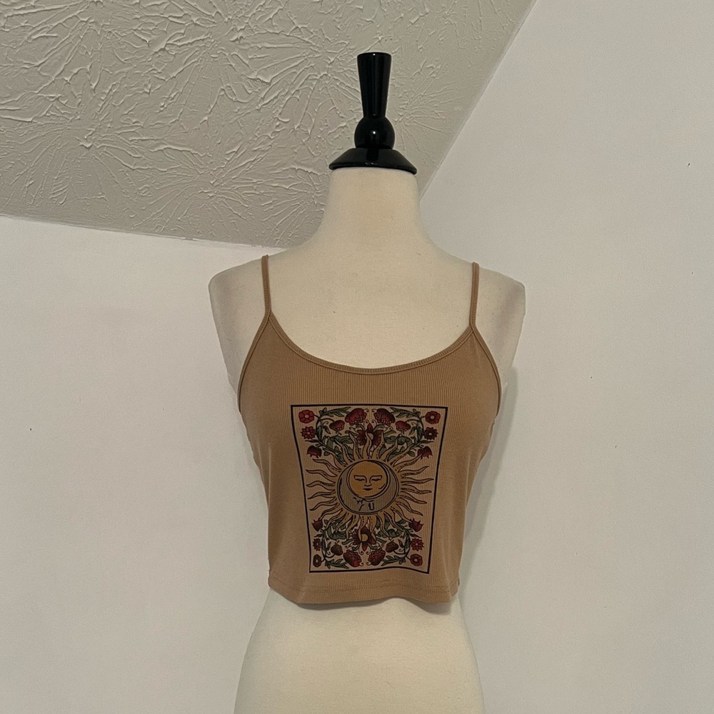 SHEIN Tarot Card Cropped Tank Top